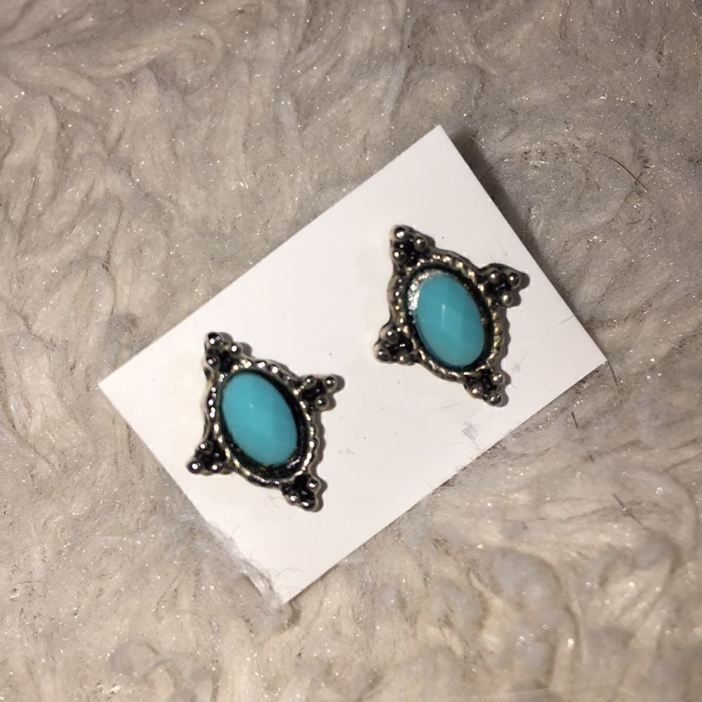 Faux Turquoise Earrings  - Picture 4 of 8
